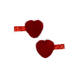 Big Heart Glitter Bars -Red